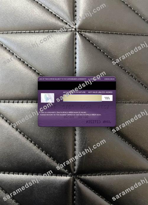 South Africa ABSA bank visa classic card photolook back